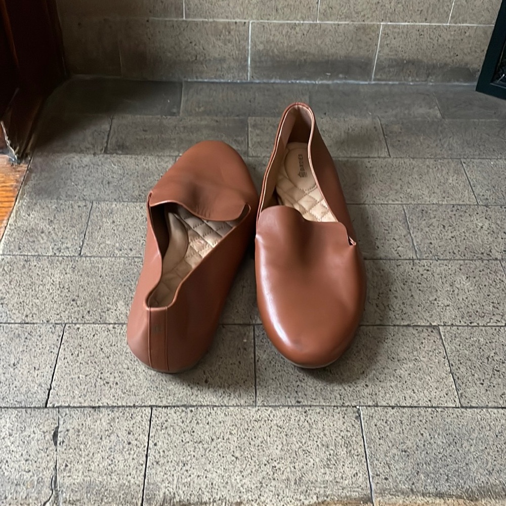 Birdies brown leather flats